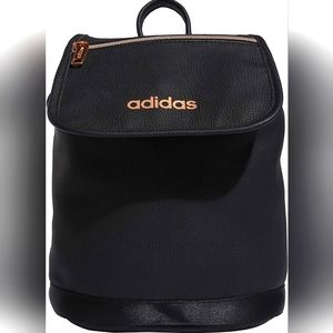 Adidas•Premium Mini Backpack, Black Leather/Rose Gold